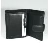 Kép 2/4 - Bőr férfi pénztárca, patentos, díszcsíkos, fekete