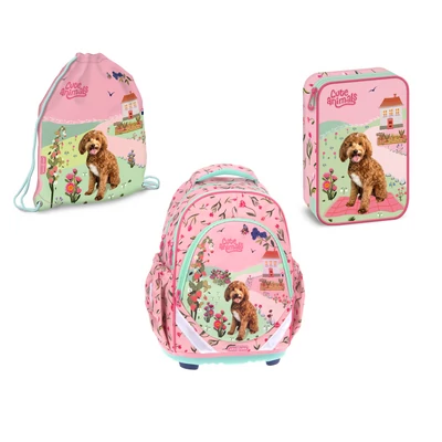 Ars Una Cute Animals-Doggie szett (anatómiai iskolatáska, tornazsák, tolltartó)