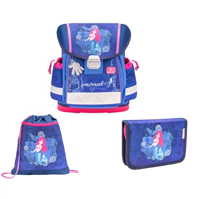 Belmil Mermaid Blue szett (Belmil Classy merev falú iskolatáska, tornazsák, tolltartó)