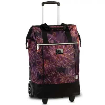 Punta kerekes bevásárlókocsi 40 L – virágmintás