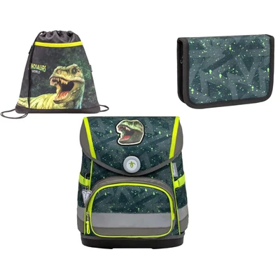 Belmil T-rex Roar szett (Belmil Compact merev falú iskolatáska, tornazsák, tolltartó)