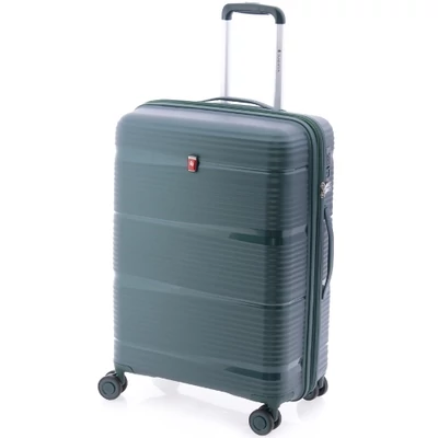 Gladiator BIONIC 4-kerekes keményfedeles bővíthető bőrönd 65x46x25/31cm, sötétzöld