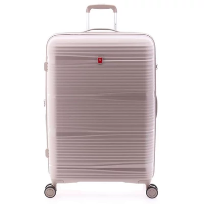 Gladiator BIONIC 4-kerekes keményfedeles bővíthető bőrönd 76x53x29/31cm, metál bézs