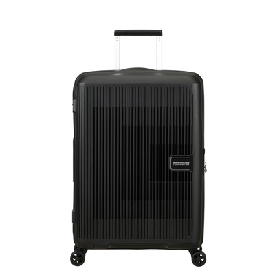 American Tourister AeroStep Spinner 4-kerekes keményfedeles bővíthető bőrönd 67 x 46 x 26/29 cm, fekete
