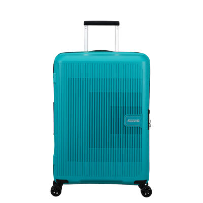 American Tourister AeroStep Spinner 4-kerekes keményfedeles bővíthető bőrönd 67 x 46 x 26/29 cm, türkiz