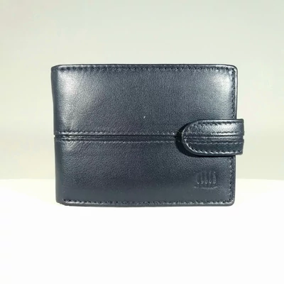 Bőr férfi pénztárca, patentos, sötétkék