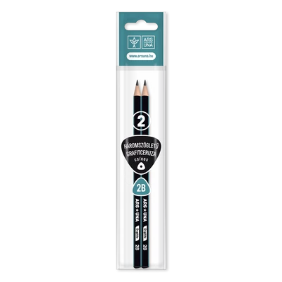 Ars Una háromszögletű grafitceruza, 2B-csíkos-2db