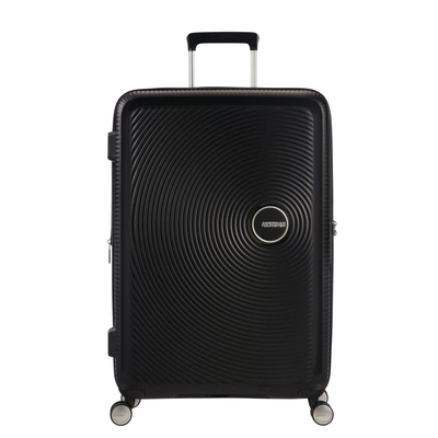 American Tourister Soundbox 4-kerekes keményfedeles bővíthető bőrönd 67 x 46.5 x 29/32 cm, fekete