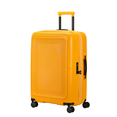 American Tourister Dashpop 4-kerekes keményfedeles bővíthető bőrönd 67 x 45 x 28/32 cm, sárga