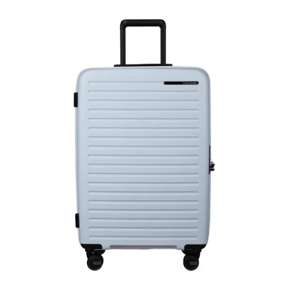 Samsonite Restackd spinner 4-kerekes keményfedeles bővíthető bőrönd 68 x 46 x 26/29 cm, halványkék