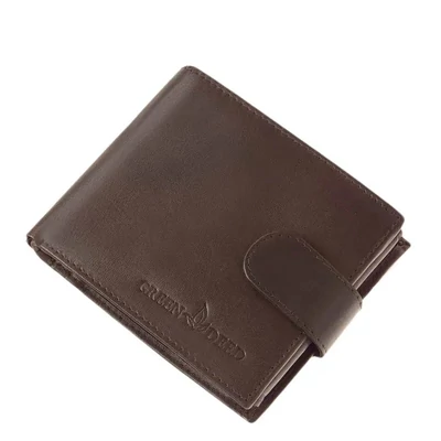 Bőr férfi pénztárca Green Deed LUX, sötétbarna