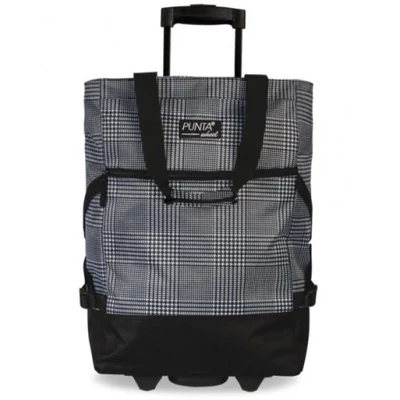 Punta kerekes bevásárlótáska szürke mintás