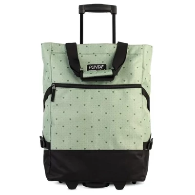 Punta kerekes bevásárlótáska 33 L – mentazöld pöttyös