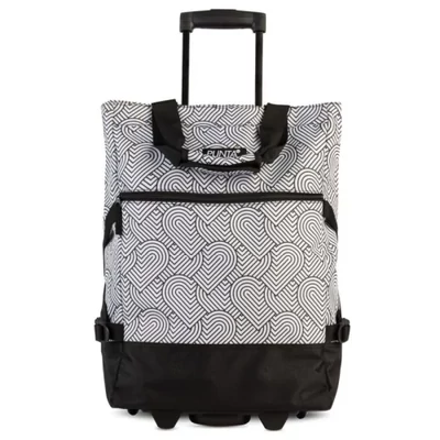 Punta kerekes bevásárlótáska 33 L – fekete-fehér geometrikus