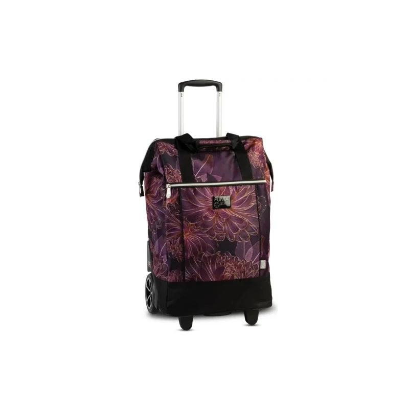 Punta kerekes bevásárlókocsi 40 L – virágmintás