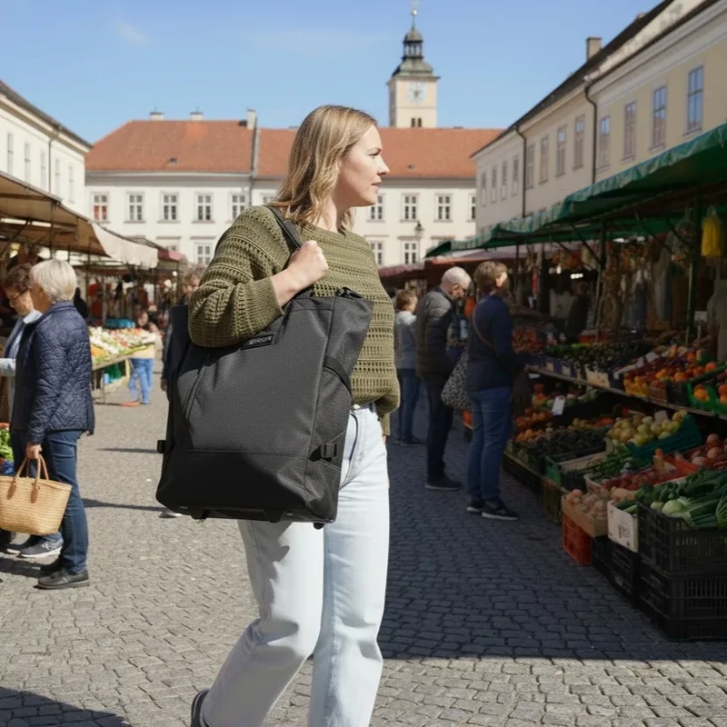 Punta gurulós bevásárlótáska, sötét kék
