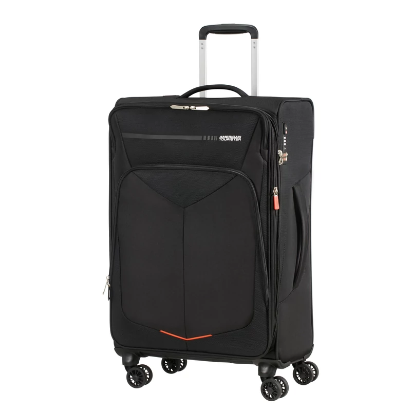 American Tourister Summerfunk 4-kerekes bővíthető bőrönd 68x42x28/30 cm, fekete