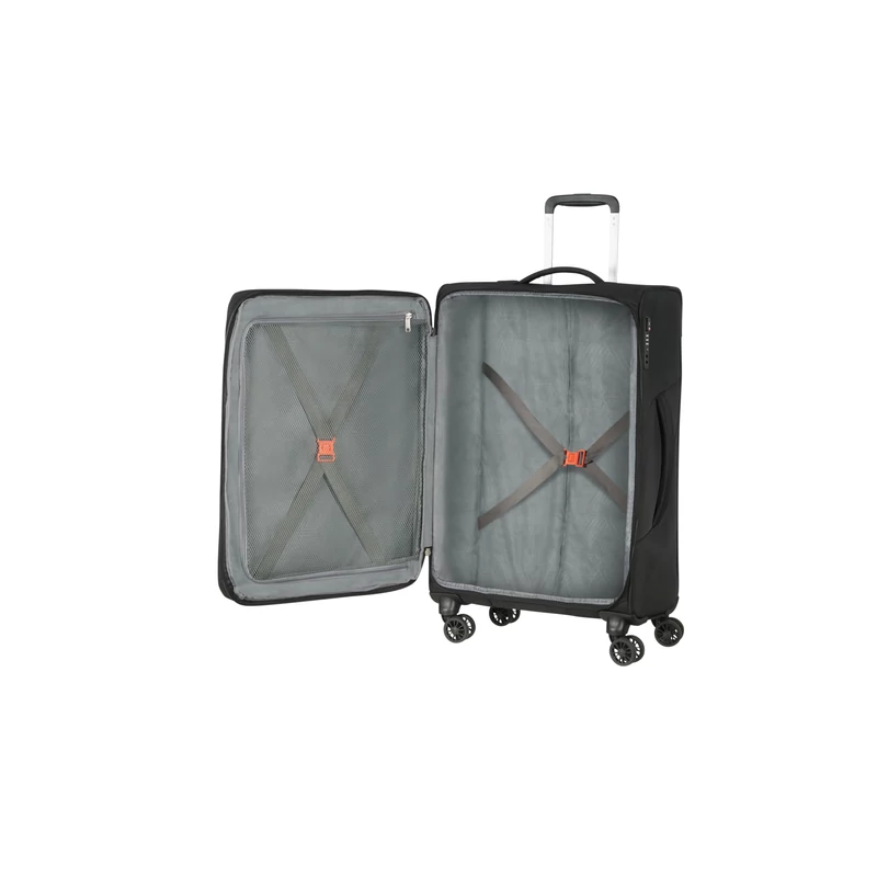 American Tourister Summerfunk 4-kerekes bővíthető bőrönd 68x42x28/30 cm, fekete