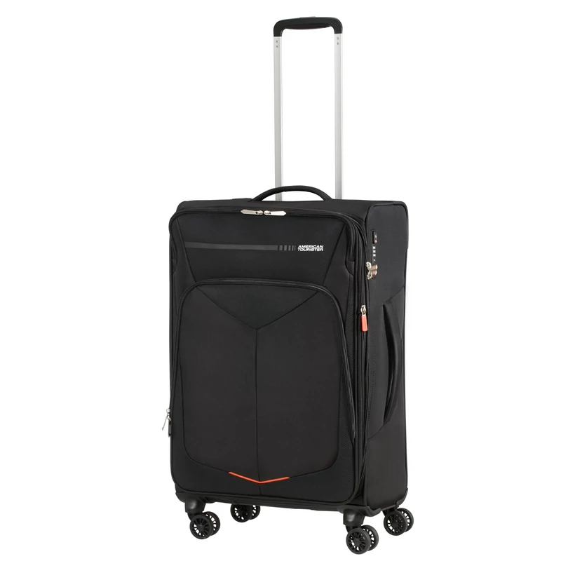 American Tourister Summerfunk 4-kerekes bővíthető bőrönd 68x42x28/30 cm, fekete