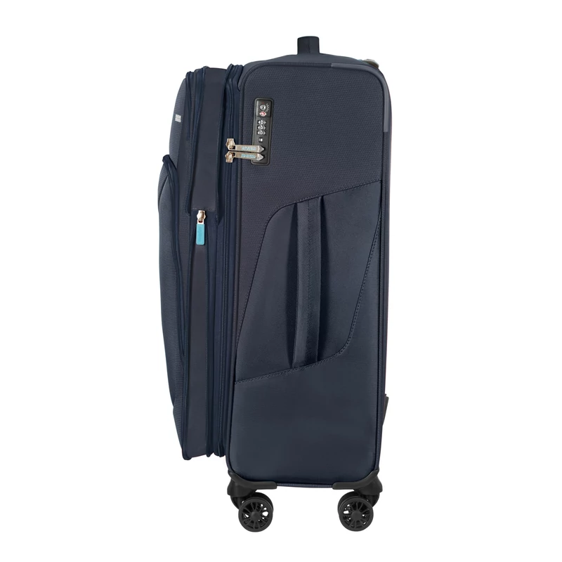 American Tourister Summerfunk 4-kerekes bővíthető bőrönd 68x42x28/30 cm, sötétkék