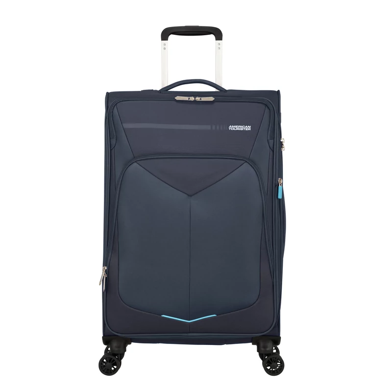 American Tourister Summerfunk 4-kerekes bővíthető bőrönd 68x42x28/30 cm, sötétkék