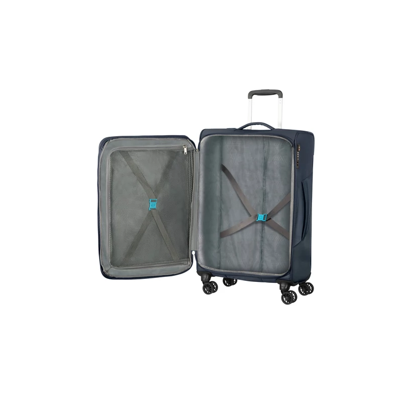 American Tourister Summerfunk 4-kerekes bővíthető bőrönd 68x42x28/30 cm, sötétkék
