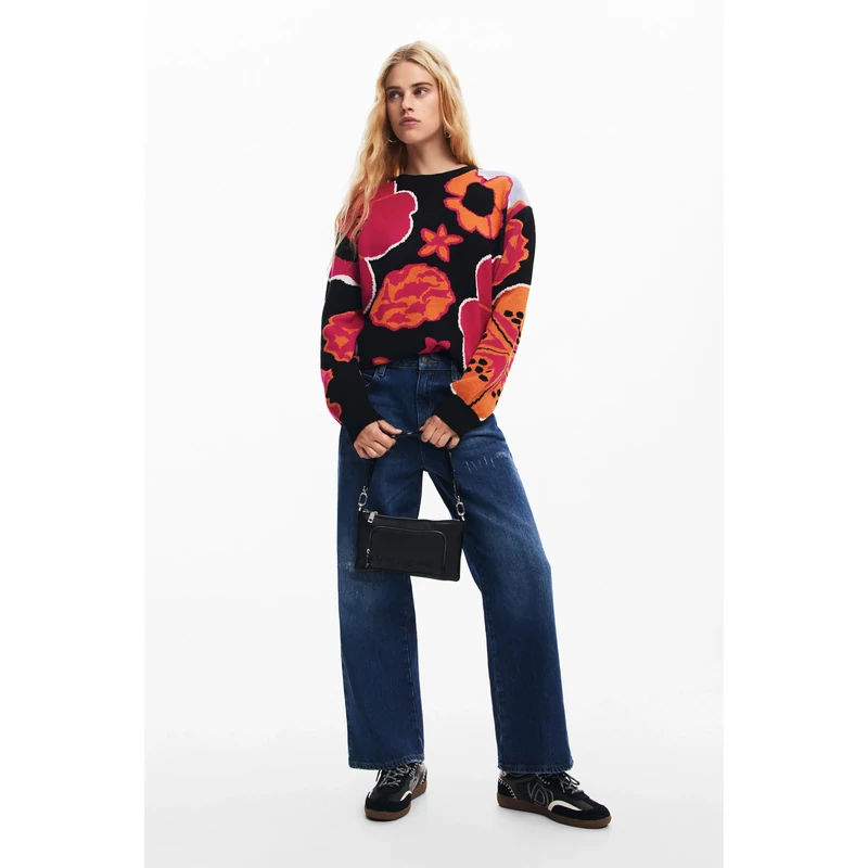 Desigual női kis divattáska, Half logo FW24 Monica Cont, fekete