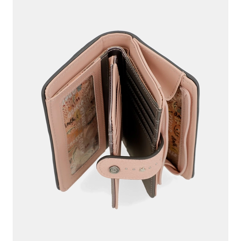 Anekke Peace and Love patentos-cipzáras női pénztárca, rózsaszín