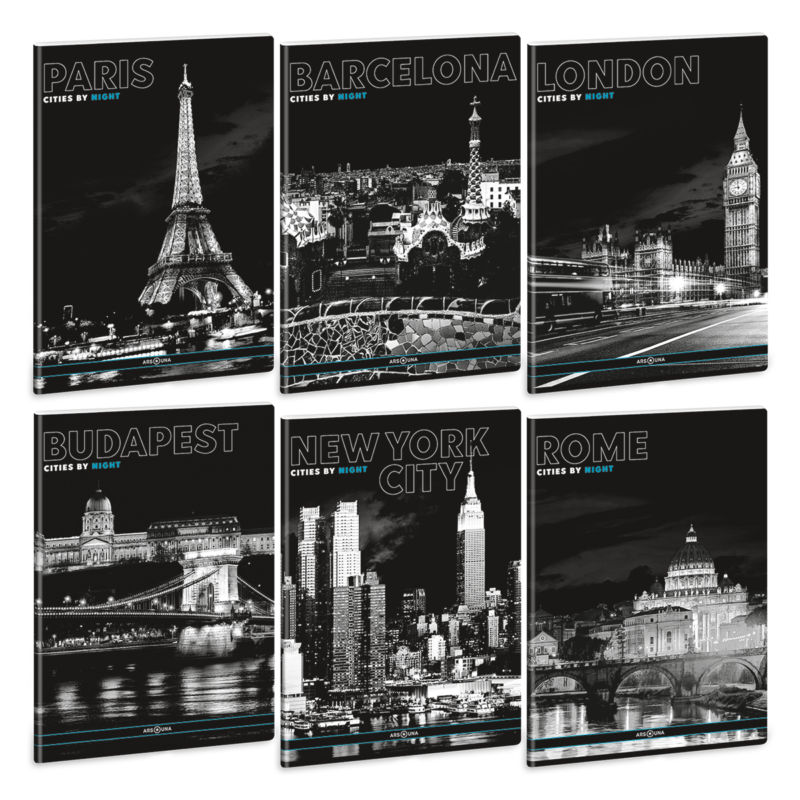 Ars Una Cities by night A/4 extra kapcsos füzet-vonalas