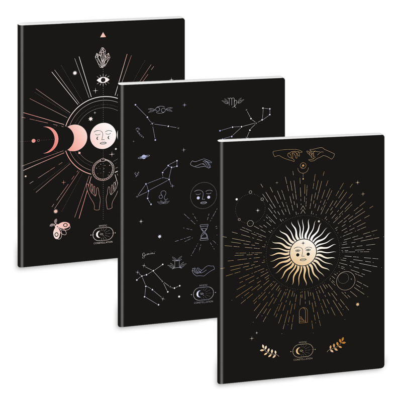 Ars Una Mystic Constellation A/4 extra kapcsos füzet-négyzethálós 