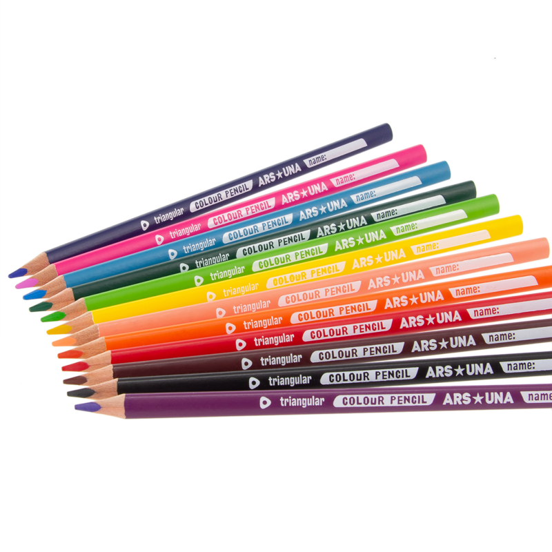 Ars Una háromszögletű színes ceruza készlet, 12 színű