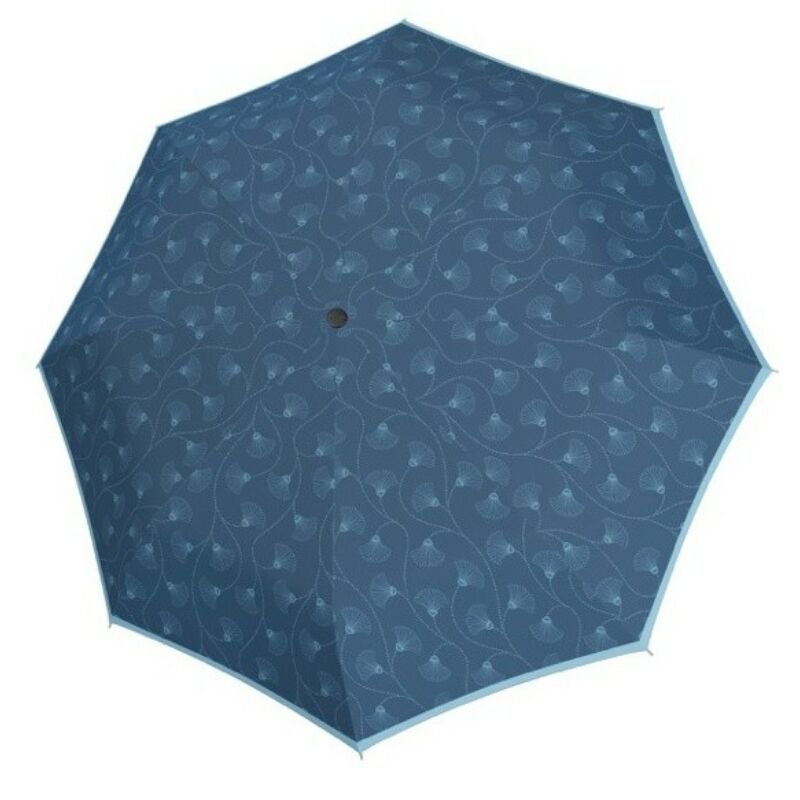 DOPPLER Fiber Style félautomata női esernyő, kék-leveles