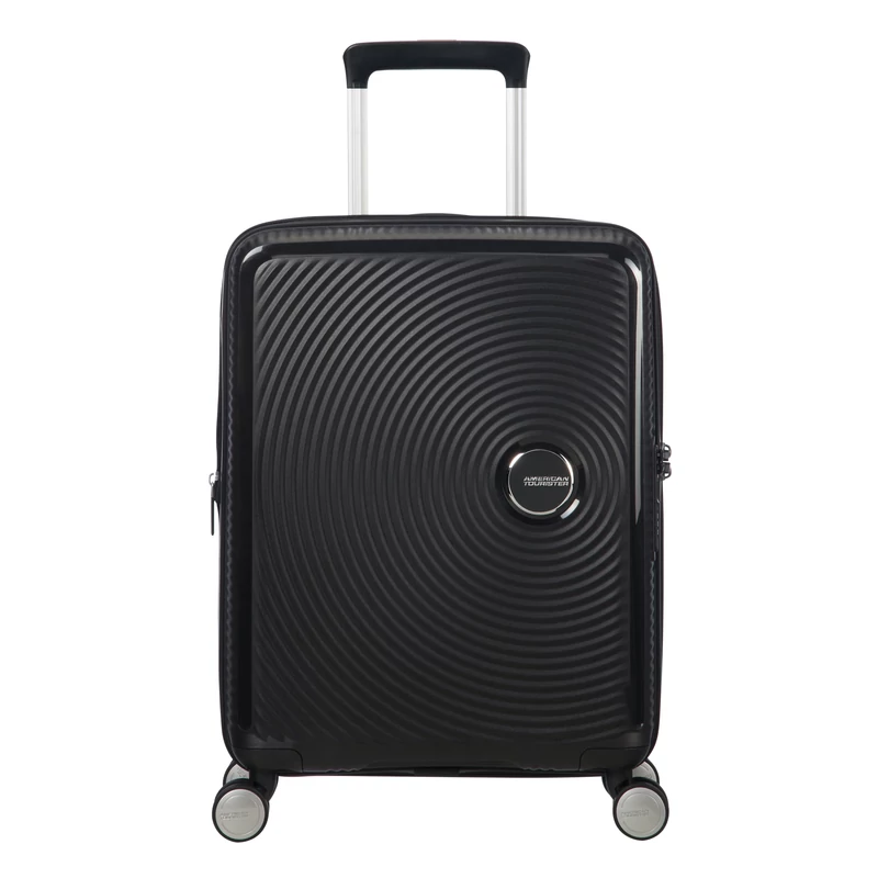 American Tourister Soundbox 4-kerekes keményfedeles bővíthető kabin bőrönd 55x40x20/23 cm, fekete