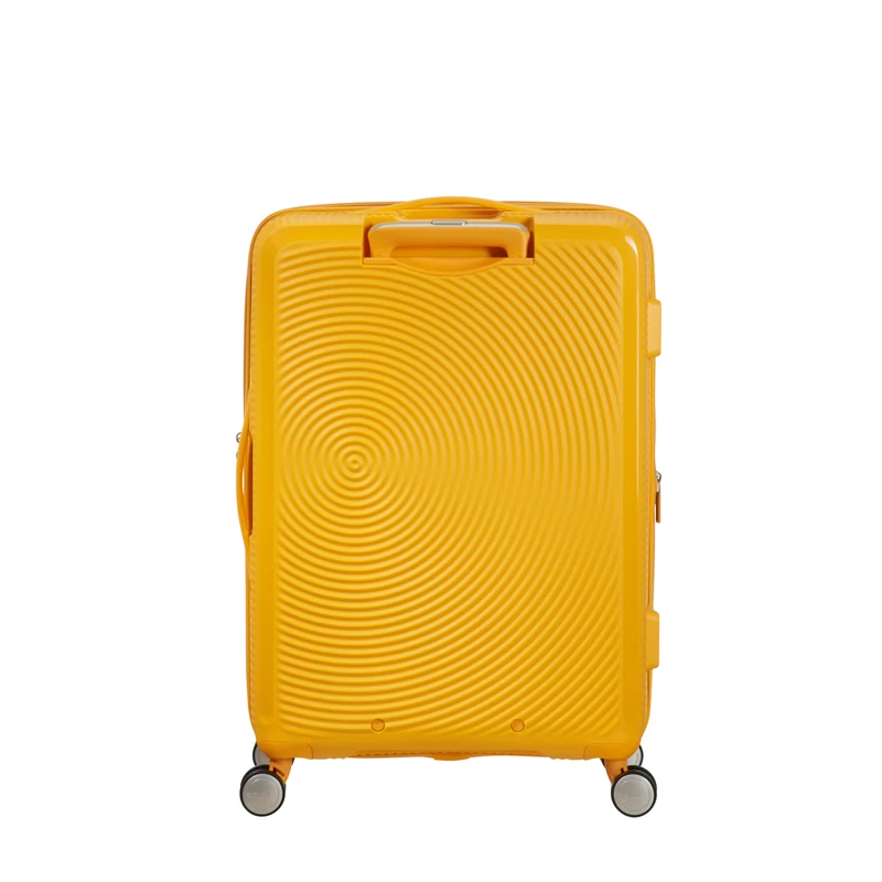 American Tourister Soundbox 4-kerekes keményfedeles bővíthető bőrönd 67 x 46.5 x 29/32 cm, sárga