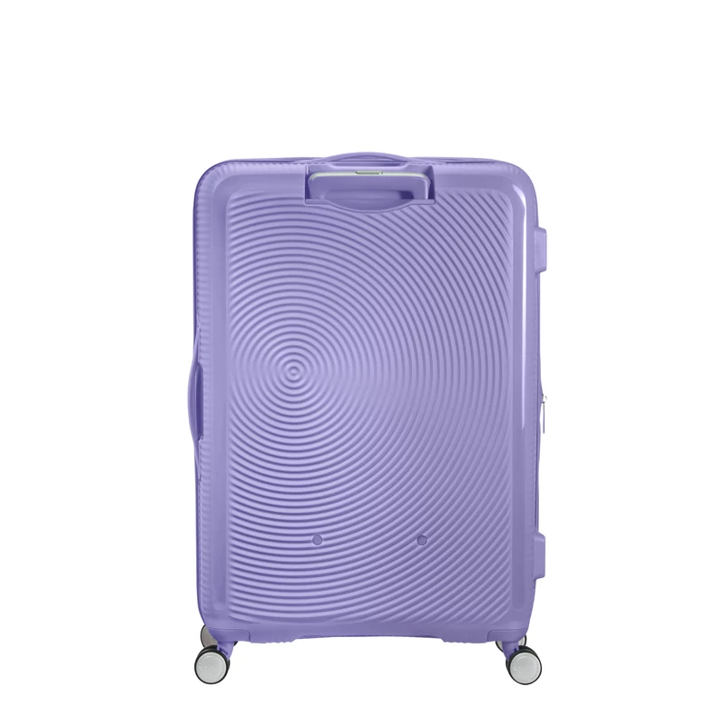 American Tourister Soundbox 4-kerekes keményfedeles bővíthető bőrönd 77 x 51.5 x 29.5/32.5 cm, lila