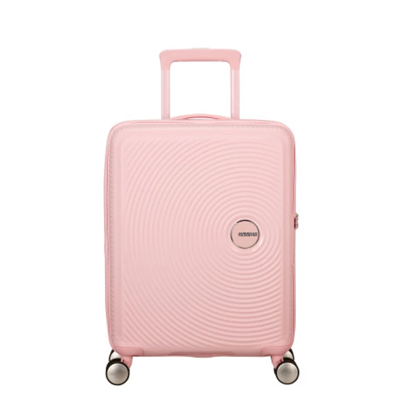 American Tourister Soundbox 4-kerekes keményfedeles bővíthető kabin bőrönd 55x40x20/23 cm, pasztell rózsaszín