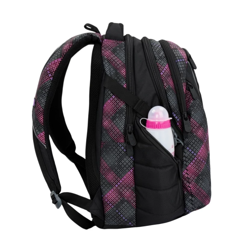 Bagmaster tinédzser hátizsák BAG, fekete-pink-lila