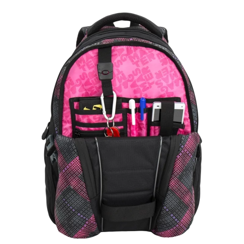 Bagmaster tinédzser hátizsák BAG, fekete-pink-lila