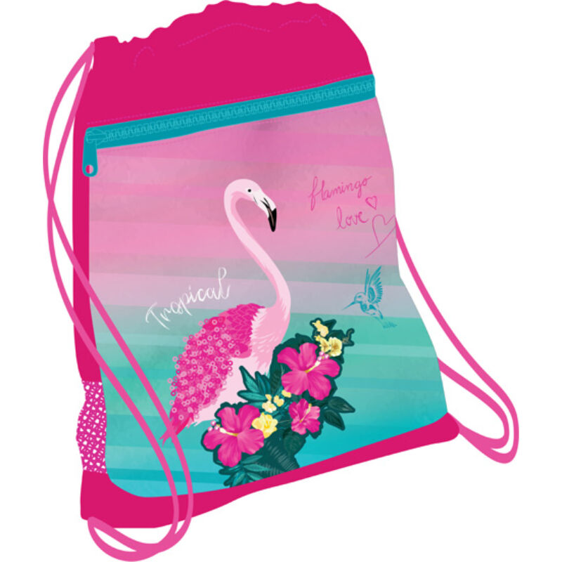 Belmil tornazsák hálós és zsebes, Pink Flamingo