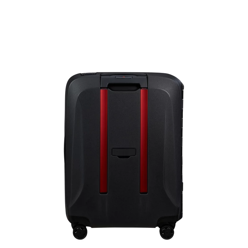 Samsonite Essens spinner 4-kerekes keményfedeles kabin bőrönd 55x40x20cm, fekete-piros
