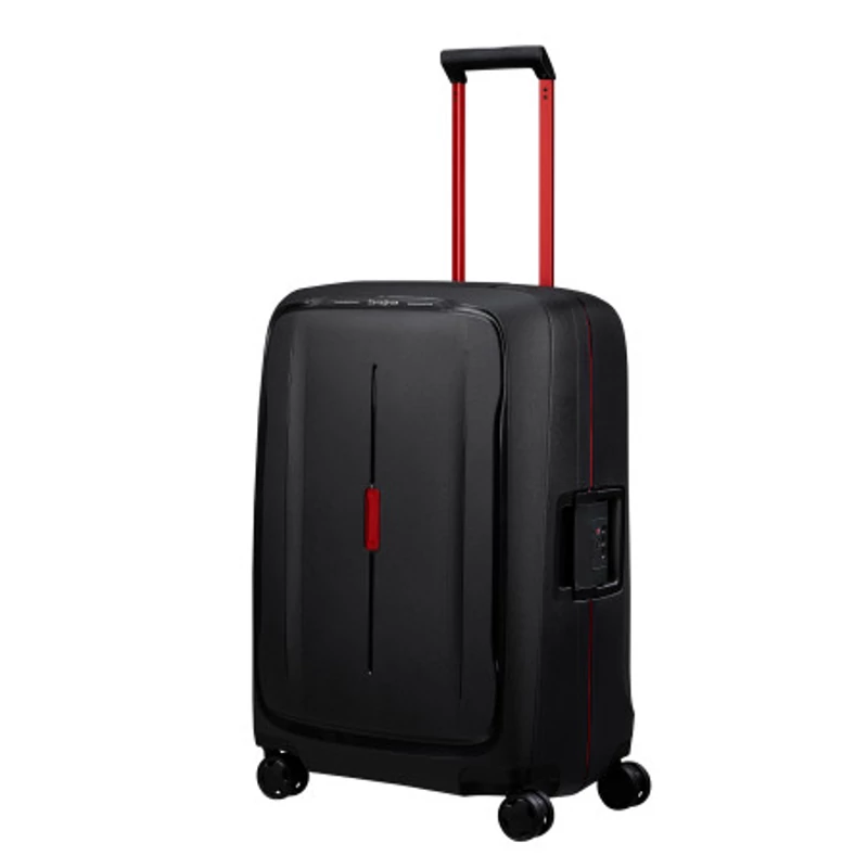 Samsonite Essens spinner 4-kerekes keményfedeles bőrönd 69 x 49 x 30 cm, fekete-piros