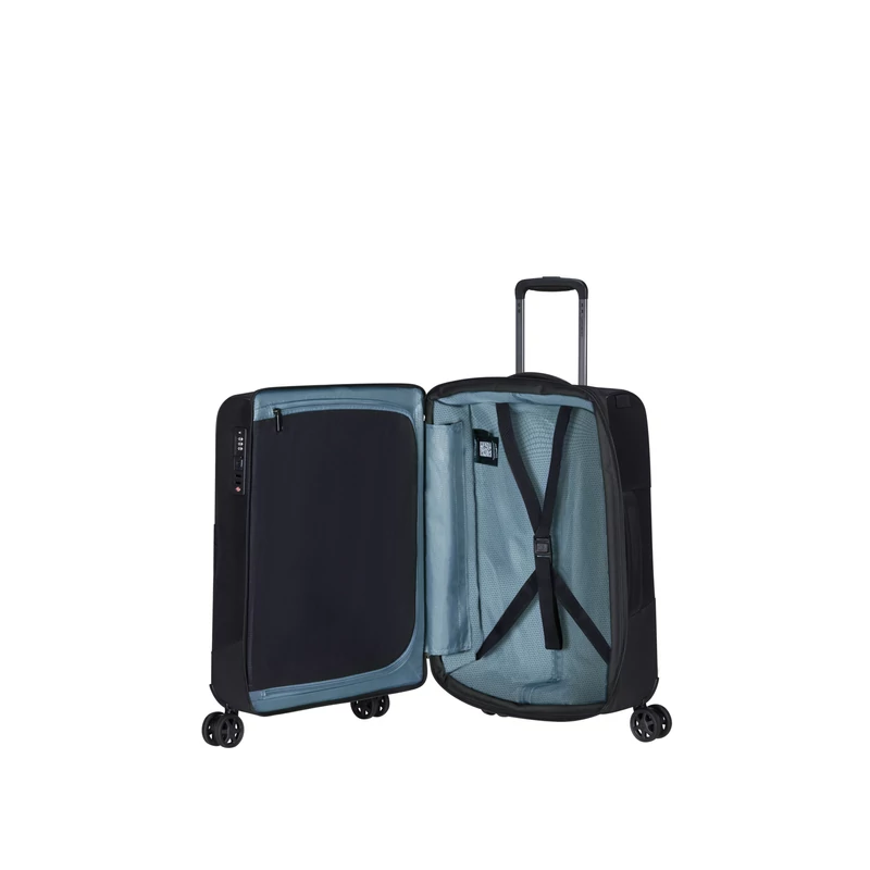 Samsonite Biz2Go TRVL spinner 4-kerekes bővíthető kabin bőrönd 55 x 40 x 20/23 cm, fekete
