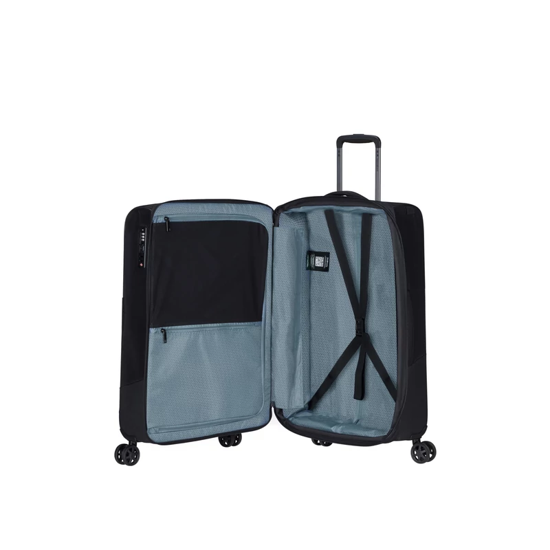 Samsonite Biz2Go TRVL spinner 4-kerekes bővíthető bőrönd 66 x 43 x 25/28 cm, fekete