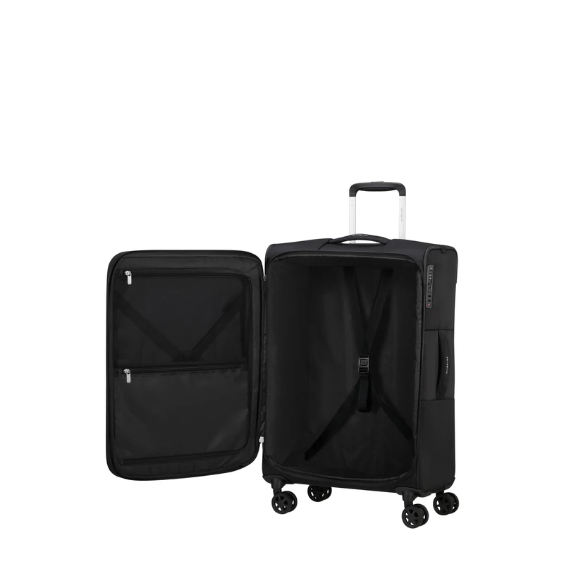 Samsonite Urbify spinner 4-kerekes bővíthető bőrönd 68 x 43 x 27/31 cm, fekete