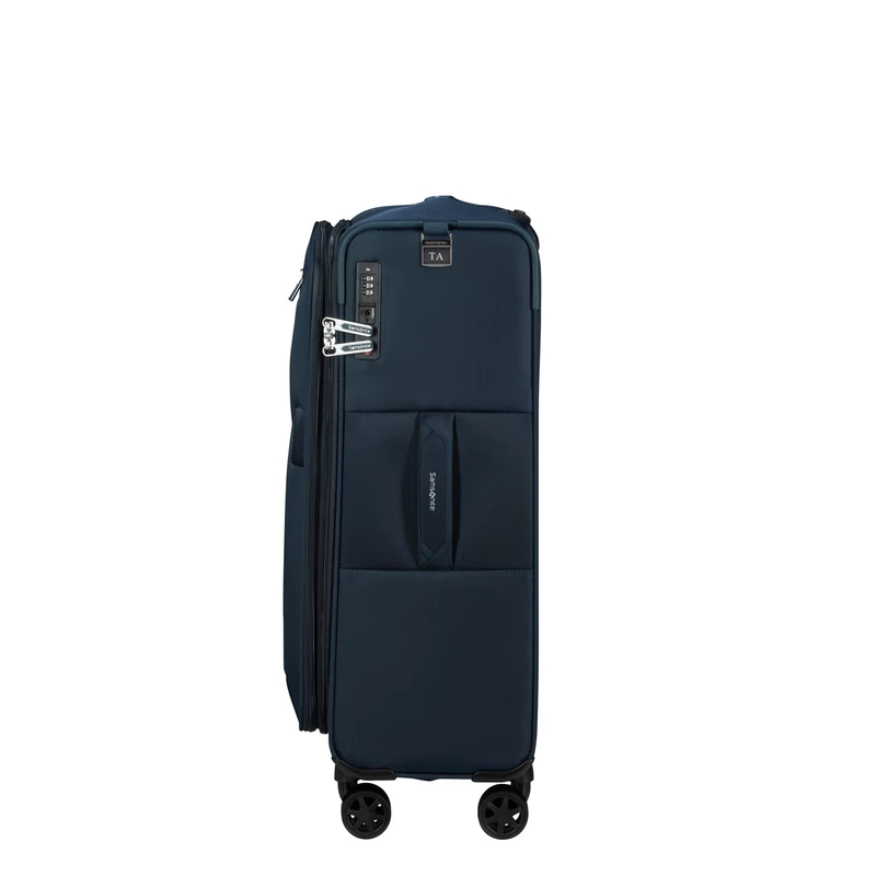 Samsonite Urbify spinner 4-kerekes bővíthető bőrönd 68 x 43 x 27/31 cm, sötétkék