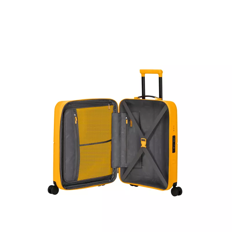 American Tourister Dashpop 4-kerekes keményfedeles bővíthető kabin bőrönd 55x40x20/23 cm, sárga