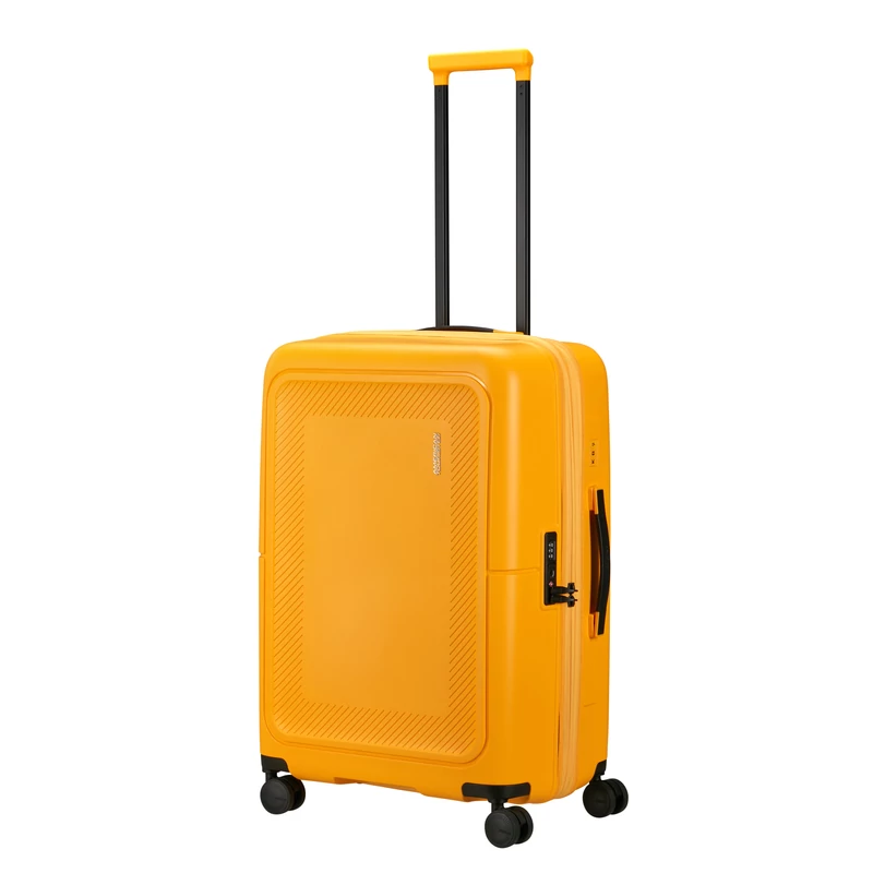 American Tourister Dashpop 4-kerekes keményfedeles bővíthető bőrönd 67 x 45 x 28/32 cm, sárga