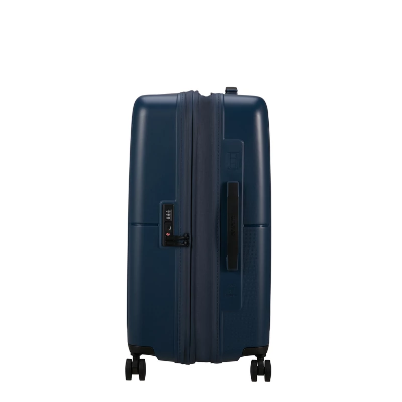 American Tourister Dashpop 4-kerekes keményfedeles bővíthető bőrönd 67 x 45 x 28/32 cm, sötétkék