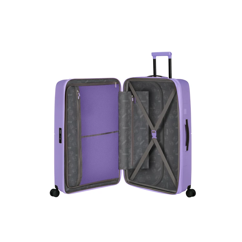 American Tourister Dashpop 4-kerekes keményfedeles bővíthető bőrönd 77 x 50 x 30/33 cm, lila