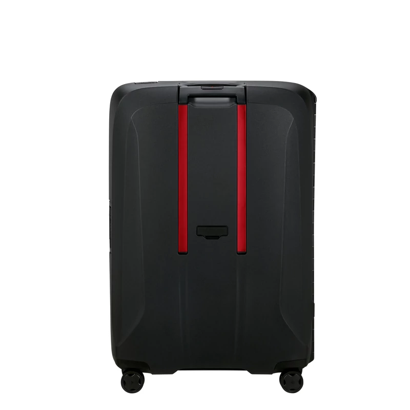 Samsonite Essens spinner 4-kerekes keményfedeles extra nagy bőrönd  81 x 56 x 34 cm, fekete-piros